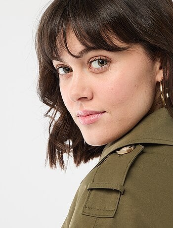 Trench corto de algodón