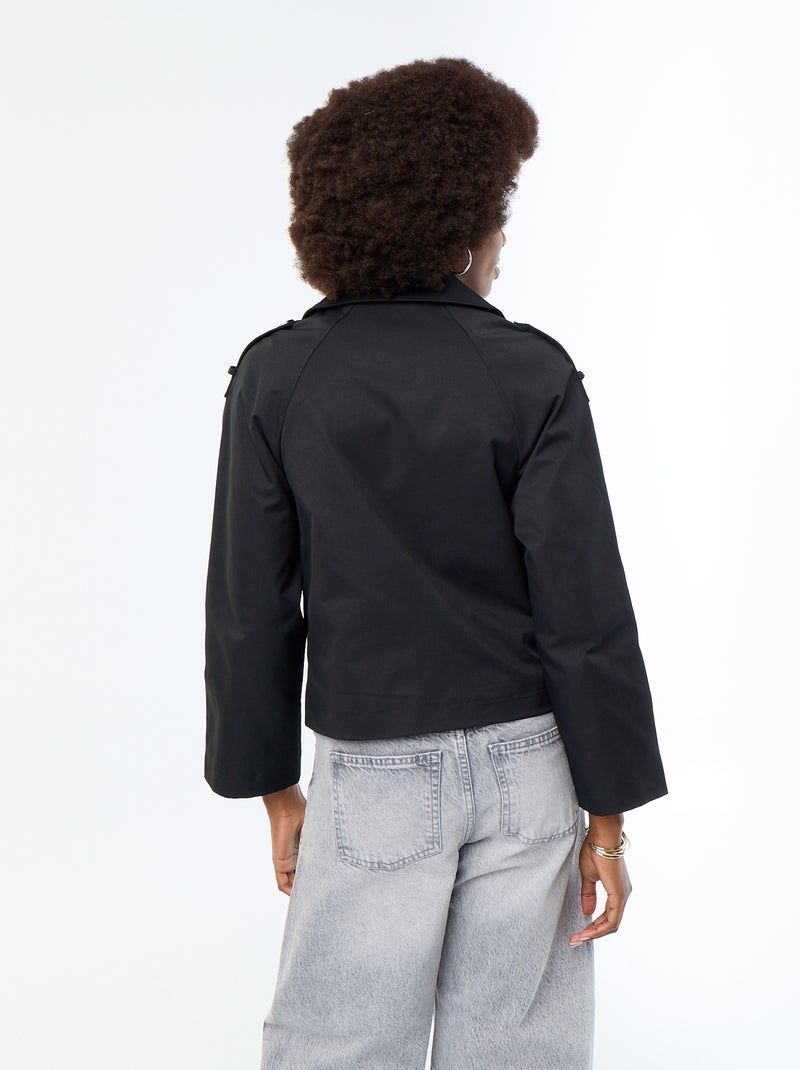 Trench corto Negro - Kiabi