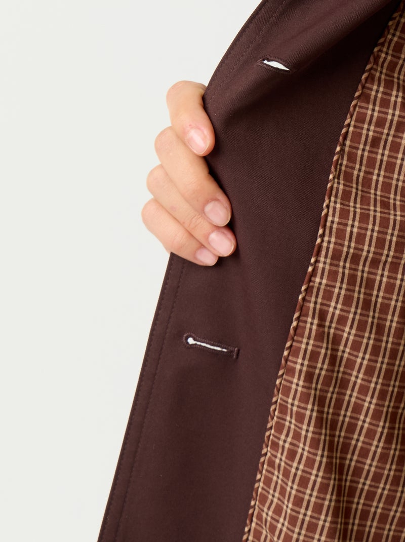 Trench de media longitud con forro interior Marron - Kiabi