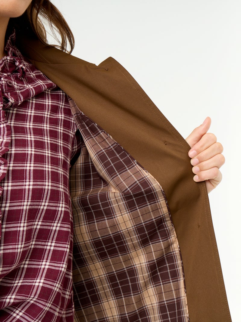 Trench de media longitud con forro interior Marron - Kiabi