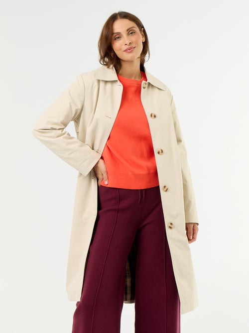 Trench de media longitud con forro interior - Kiabi
