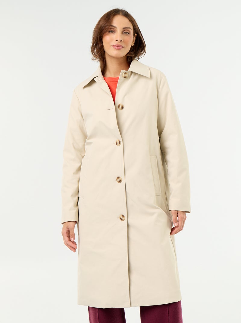 Trench de media longitud con forro interior Marron - Kiabi