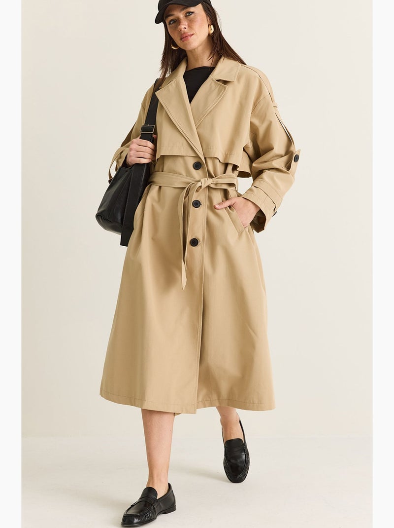 Trench de mujer lucci Camel - Kiabi