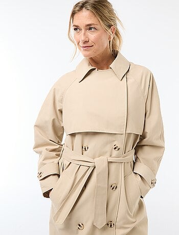 Trench largo doble botonadura