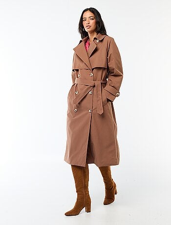 Trench largo doble botonadura