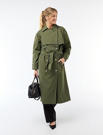 Trench largo doble botonadura