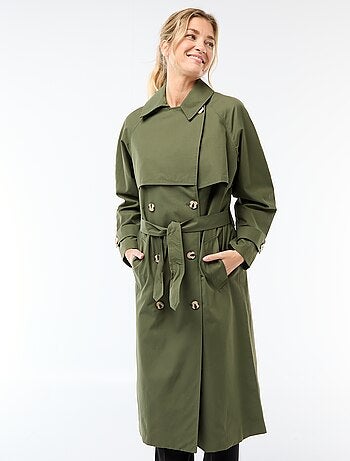 Trench largo doble botonadura