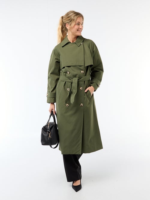 Trench largo doble botonadura - Kiabi