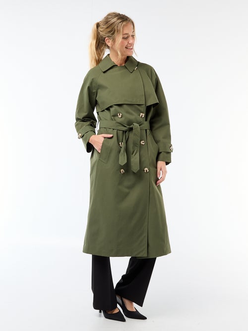 Trench largo doble botonadura - Kiabi