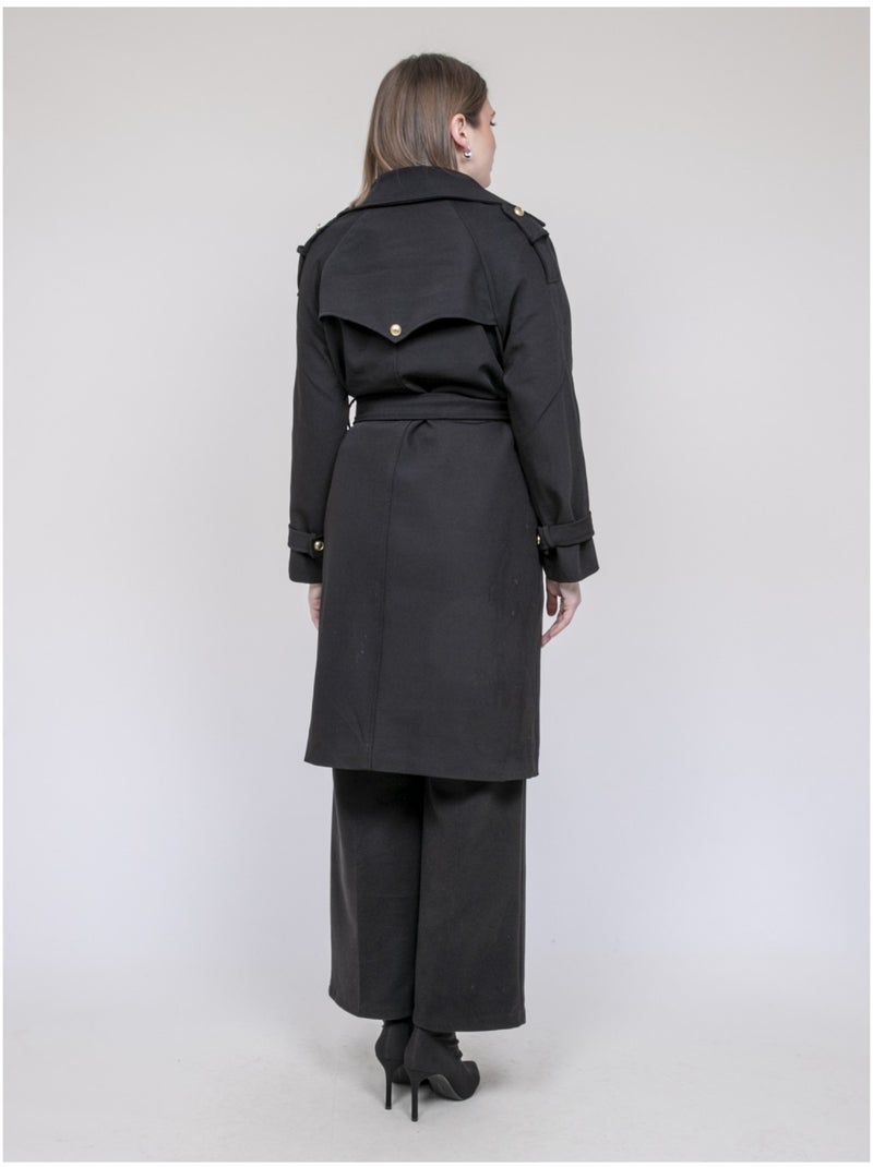 Trench largo UNZILE Negro - Kiabi