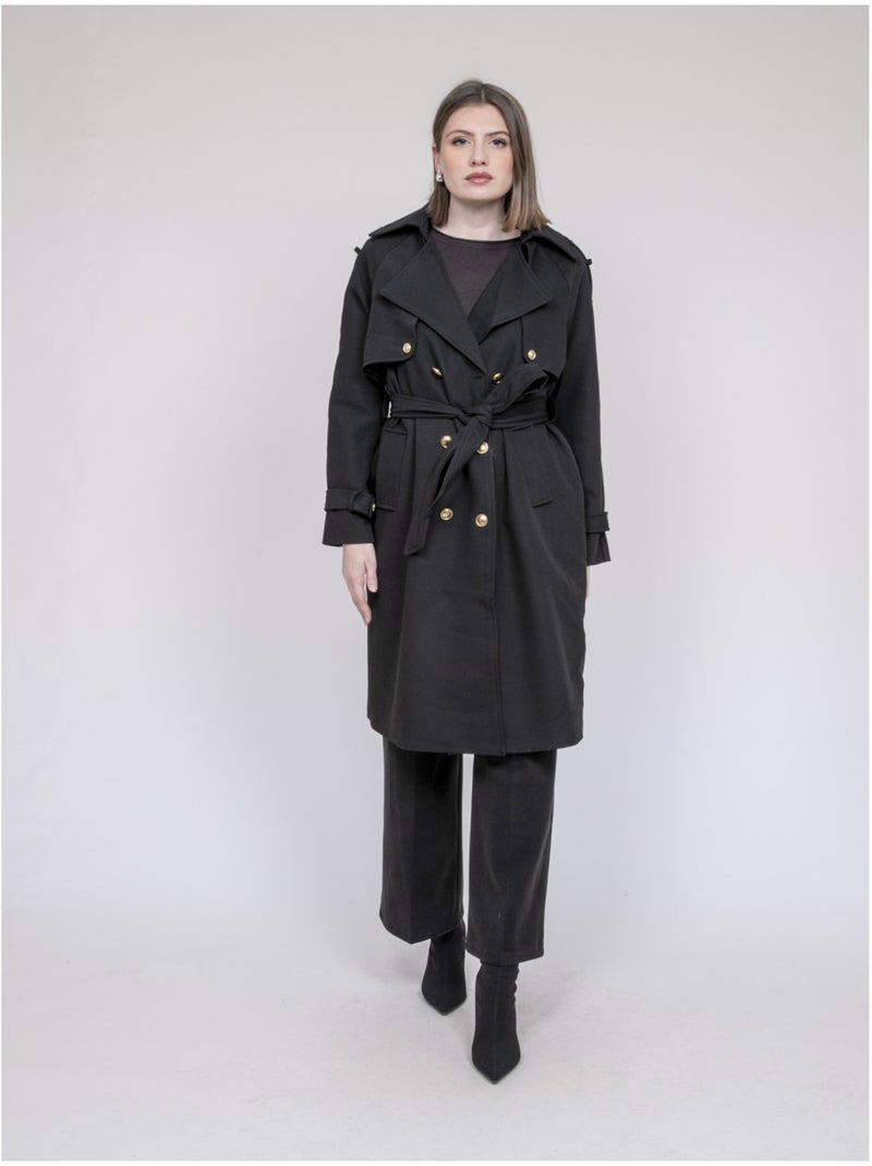 Trench largo UNZILE Negro - Kiabi