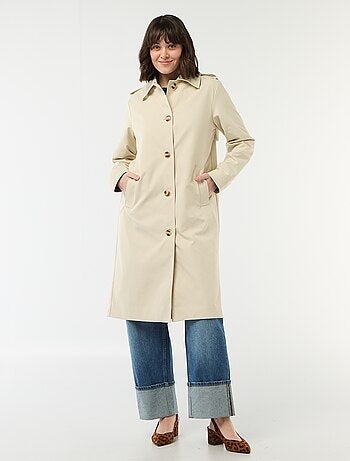 Trench midi con cuello camisero