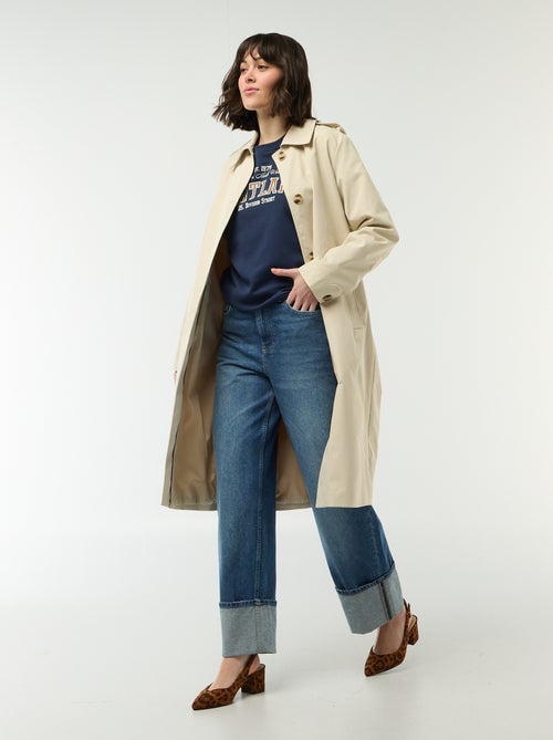 Trench midi con cuello camisero - Kiabi
