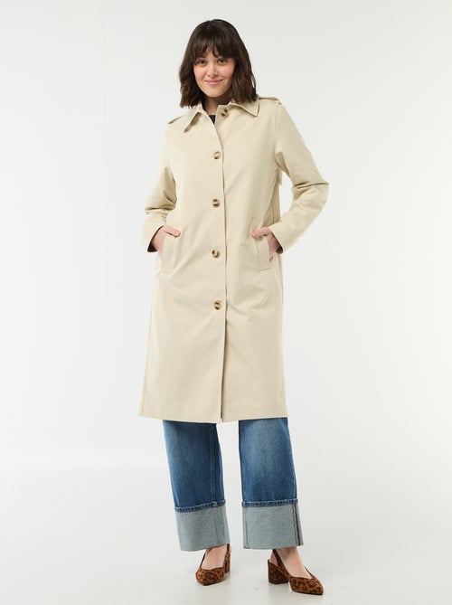 Trench midi con cuello camisero - Kiabi