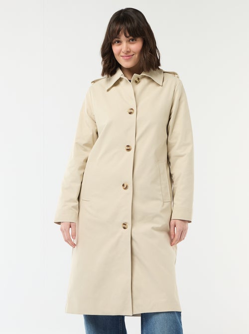 Trench midi con cuello camisero - Kiabi