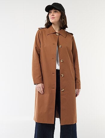 Trench midi con cuello camisero