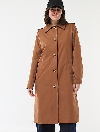 Trench midi con cuello camisero