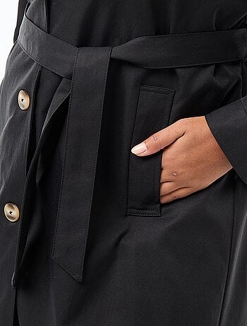 Trench midi con cuello camisero