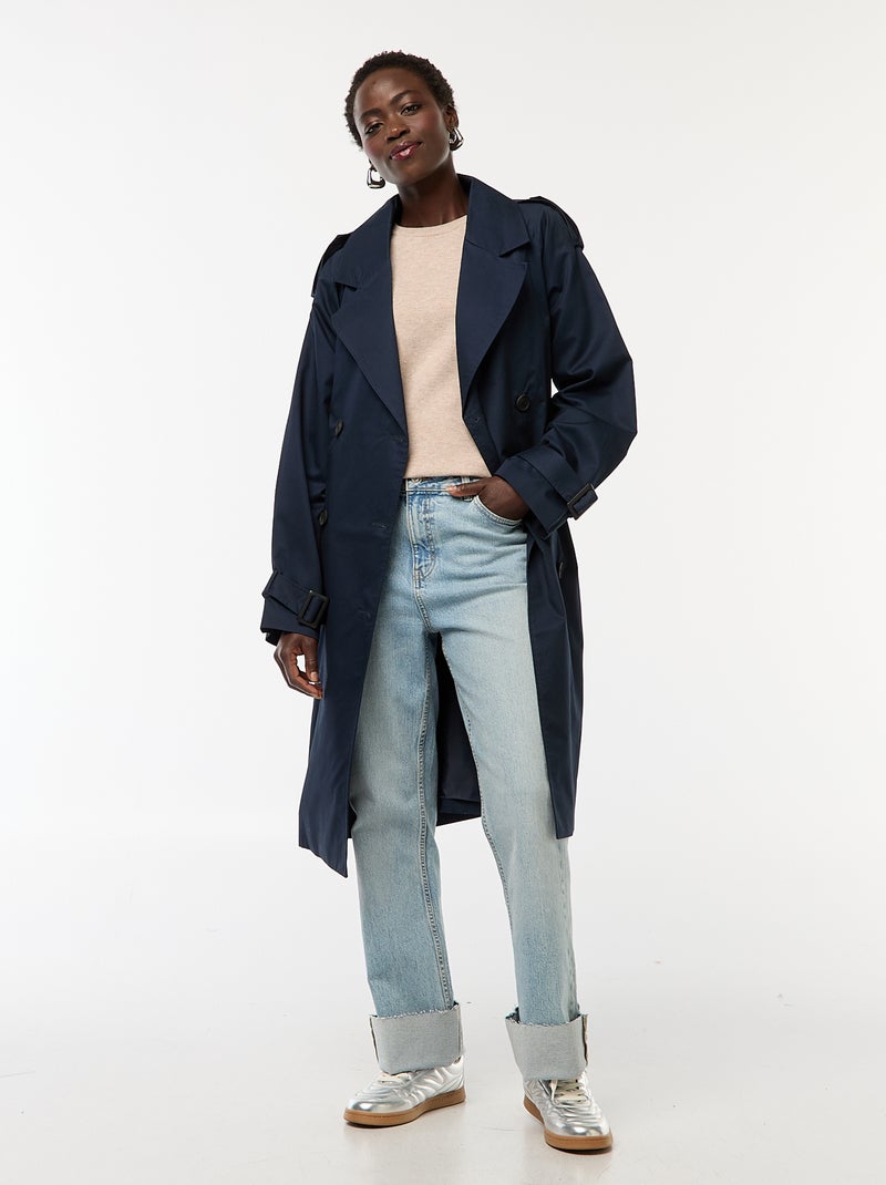 Trench midi ligero azul - Kiabi