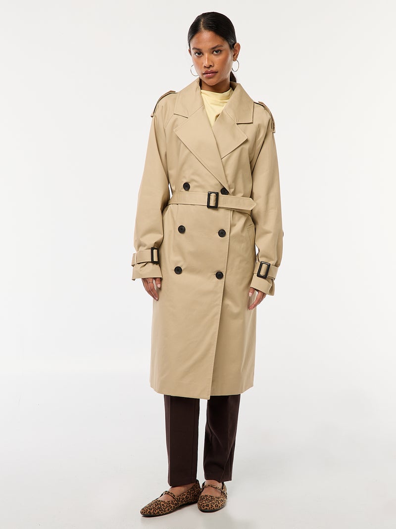 Trench midi ligero Beige - Kiabi