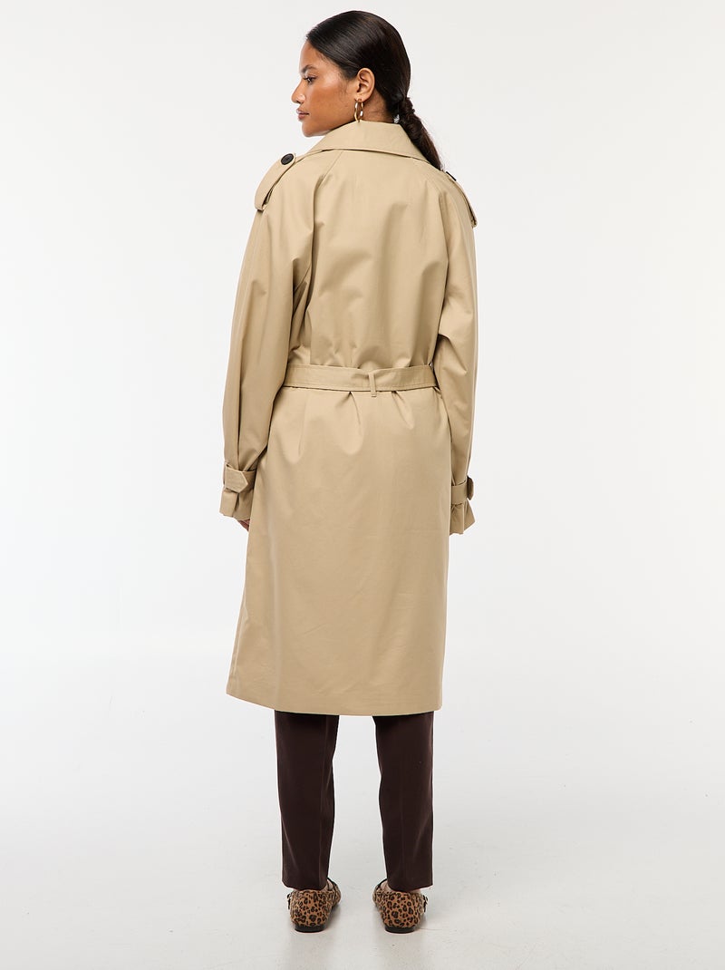 Trench midi ligero Beige - Kiabi