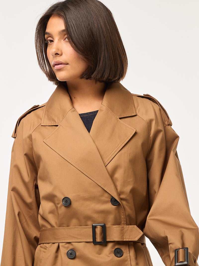 Trench midi ligero Marron - Kiabi
