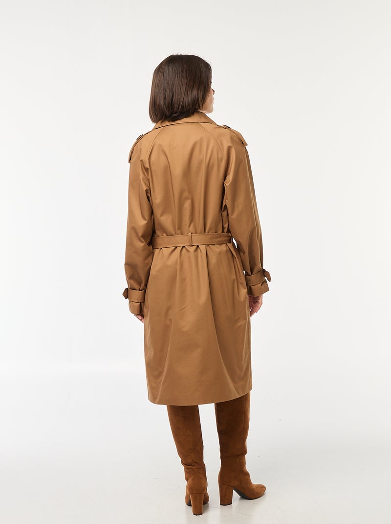 Trench midi ligero Marron - Kiabi