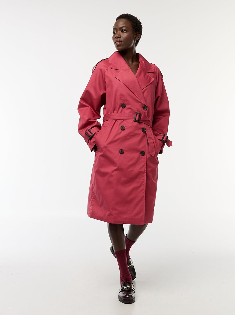 Trench midi ligero Rojo - Kiabi