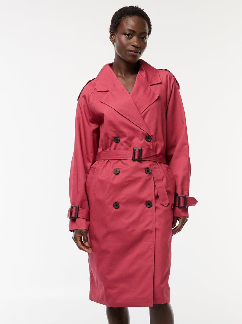 Trench midi ligero Rojo - Kiabi