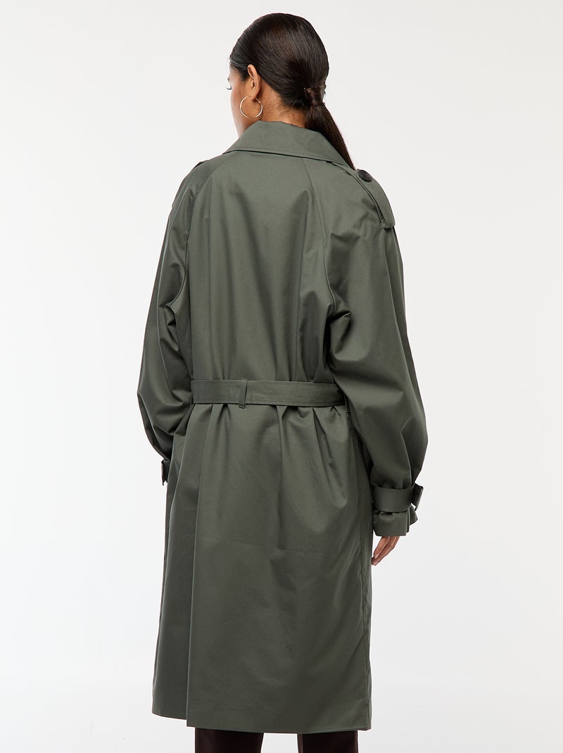 Trench midi ligero Verde - Kiabi