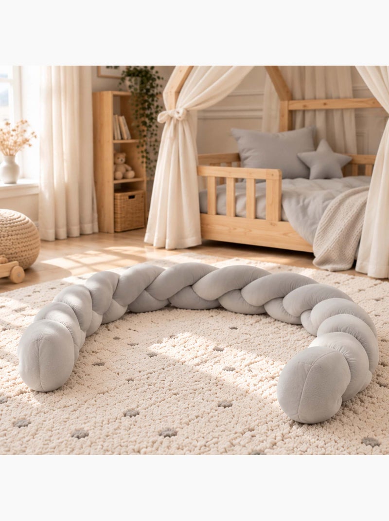 Trenza de cuna para bebé de terciopelo | sevira kids Gris - Kiabi
