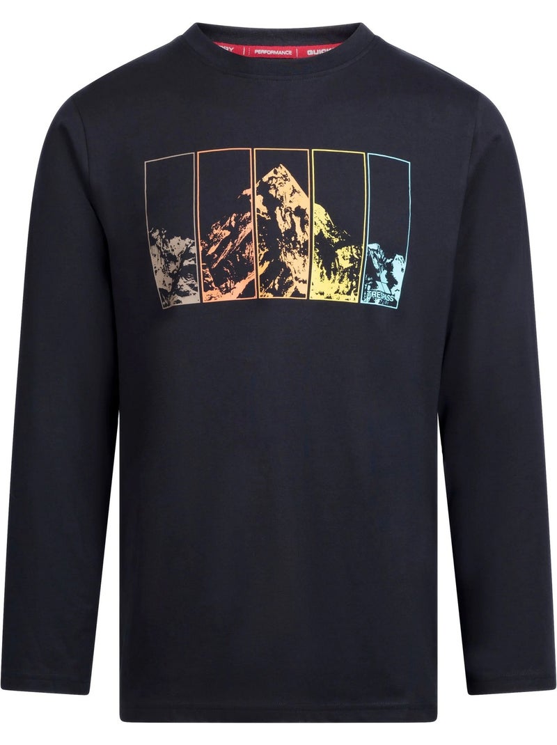 Trespass - Camiseta Diseño Zeppelin de Manga Larga Casual para Hombre Negro - Kiabi