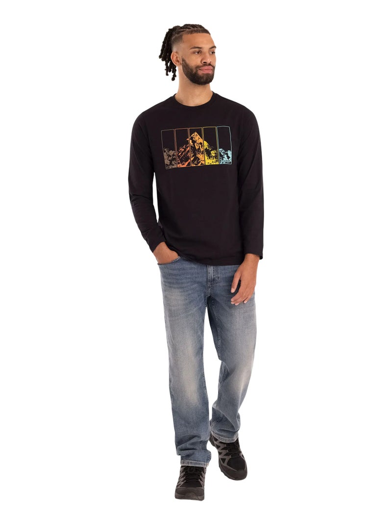 Trespass - Camiseta Diseño Zeppelin de Manga Larga Casual para Hombre Negro - Kiabi