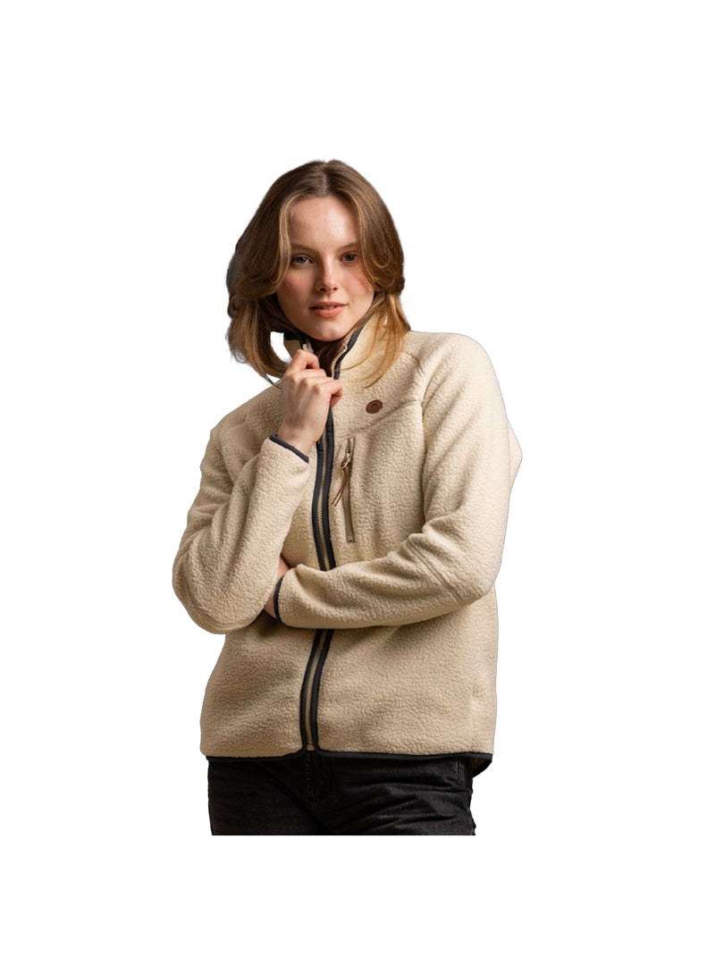 Trespass - Forro Polar Quake de Bordes de Piel para Mujer Blanco - Kiabi