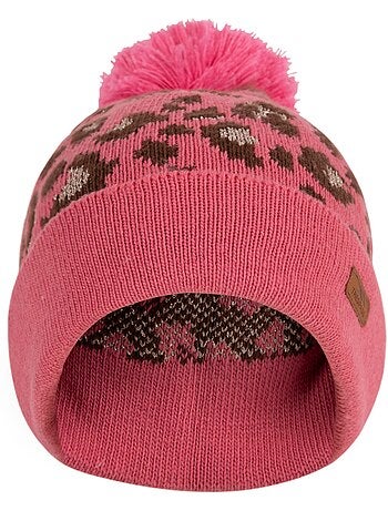 Trespass - Gorro Beanie Kaylani Diseño Estampado de Leopardo de Punto Niñas