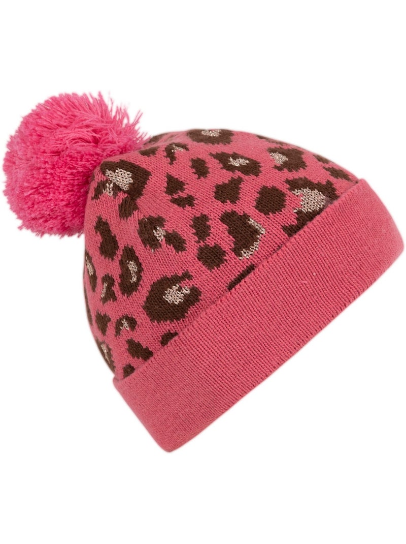 Trespass - Gorro Beanie Kaylani Diseño Estampado de Leopardo de Punto Niñas Rosa - Kiabi