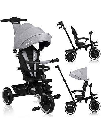 Cochecito y triciclo de bebé lionelo haari - hasta 25 kg - asiento reversible - cesta y bolso inclui