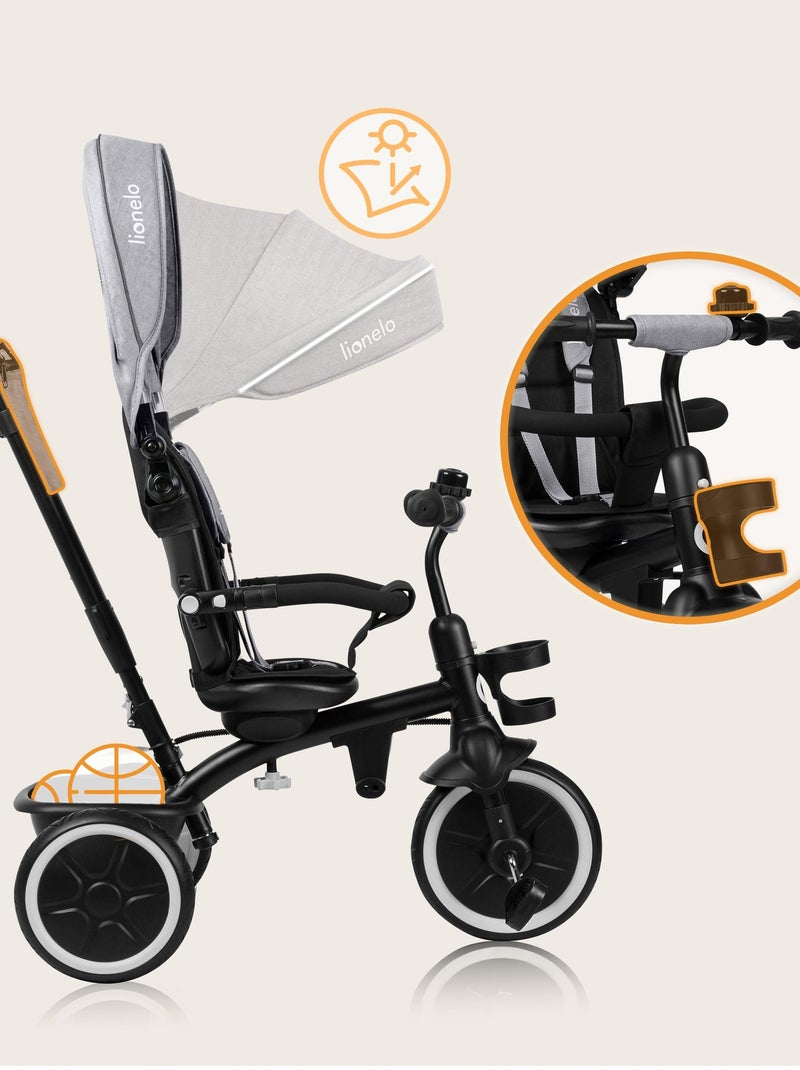 Triciclo convertible 2 en 1 LIONELO Berry - Cochecito/Bicicleta - A partir de 9 meses - Timbre y por Gris - Kiabi