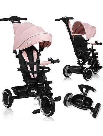 Cochecito y triciclo de bebé lionelo haari - hasta 25 kg - asiento reversible - cesta y bolso inclui