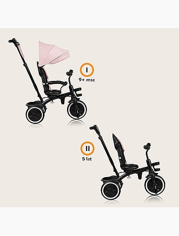 Cochecito y triciclo de bebé lionelo haari - hasta 25 kg - asiento reversible - cesta y bolso inclui