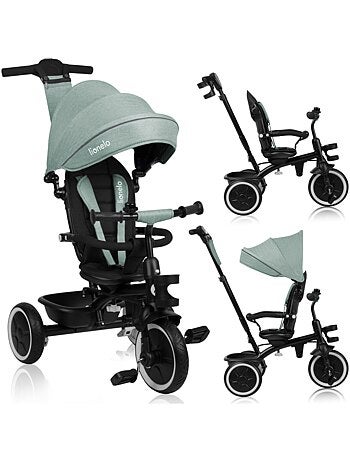 Cochecito y triciclo de bebé lionelo haari - hasta 25 kg - asiento reversible - cesta y bolso inclui
