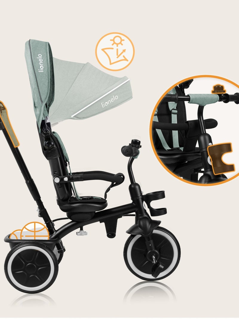 Triciclo convertible 2 en 1 LIONELO Berry - Cochecito/Bicicleta - A partir de 9 meses - Timbre y por Verde - Kiabi