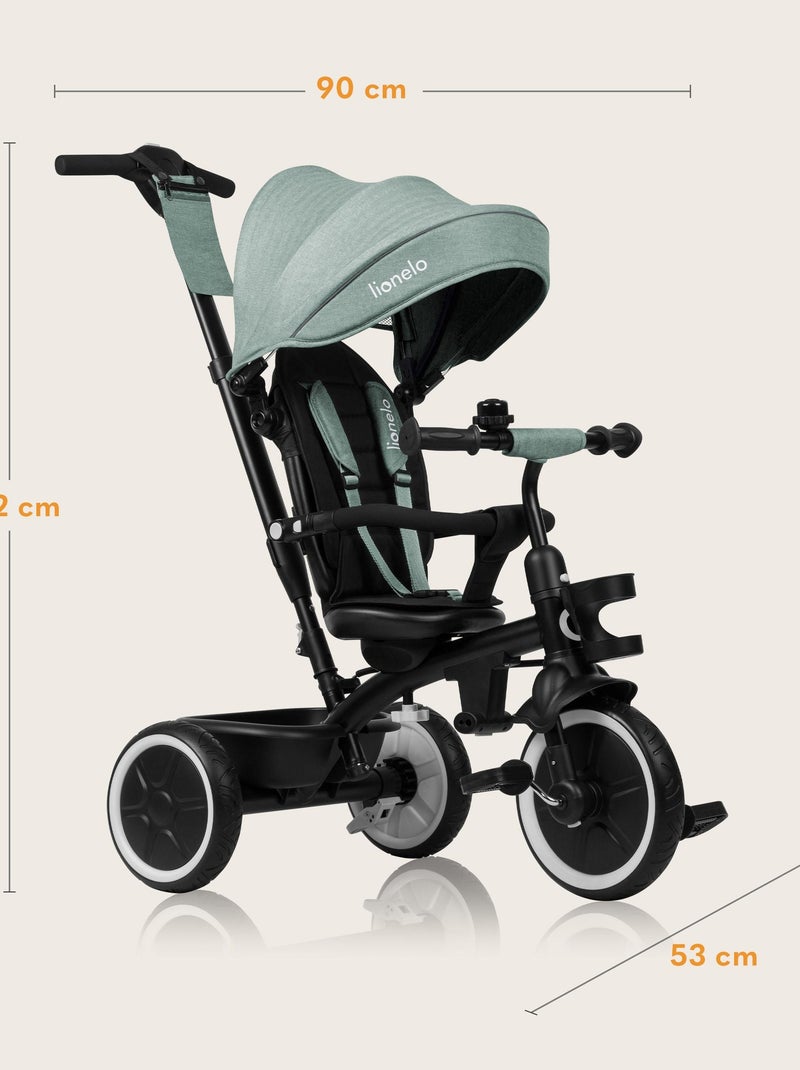 Triciclo convertible 2 en 1 LIONELO Berry - Cochecito/Bicicleta - A partir de 9 meses - Timbre y por Verde - Kiabi