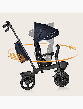 Triciclo convertible LIONELO Kori - Asiento reversible y ajustable - Hasta 25 kg - Cesta incluida