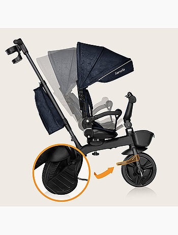 Triciclo convertible LIONELO Kori - Asiento reversible y ajustable - Hasta 25 kg - Cesta incluida