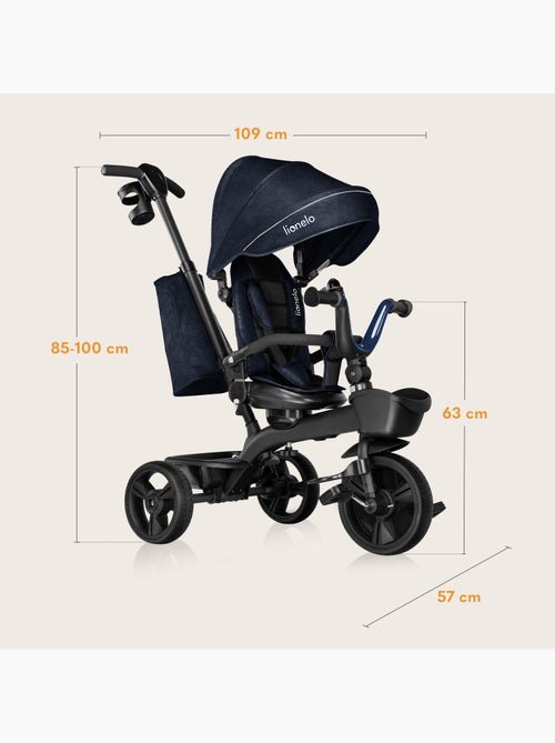 Triciclo convertible LIONELO Kori - Asiento reversible y ajustable - Hasta 25 kg - Cesta incluida - Kiabi