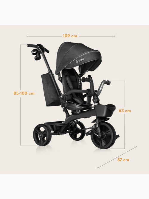 Triciclo convertible LIONELO Kori - Asiento reversible y ajustable - Hasta 25 kg - Cesta incluida - Kiabi