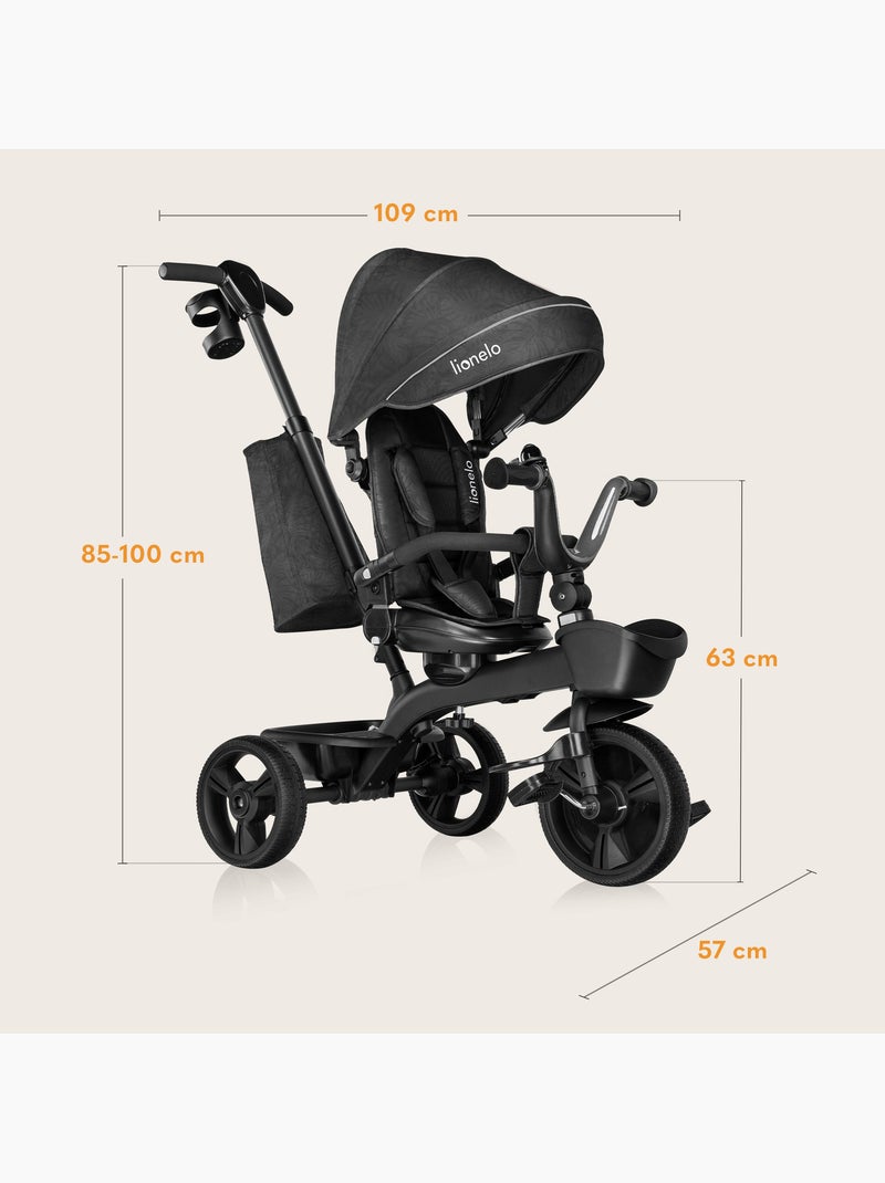 Triciclo convertible LIONELO Kori - Asiento reversible y ajustable - Hasta 25 kg - Cesta incluida Gris - Kiabi