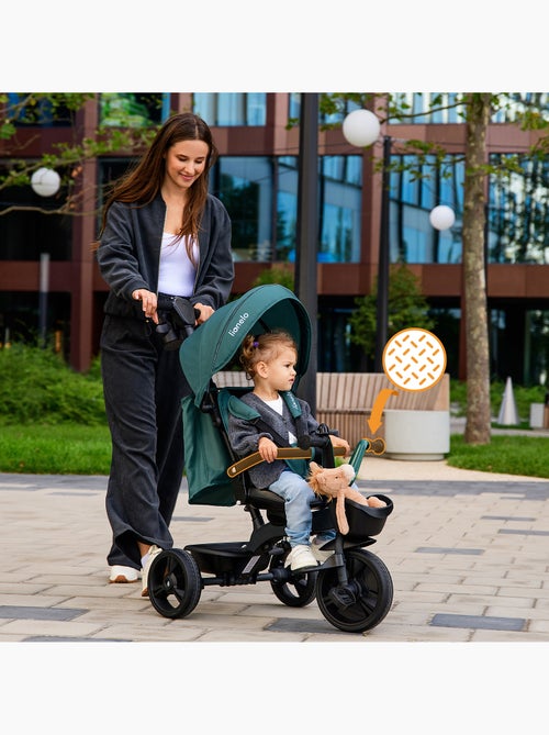 Triciclo convertible LIONELO Kori - Asiento reversible y ajustable - Hasta 25 kg - Cesta incluida - Kiabi