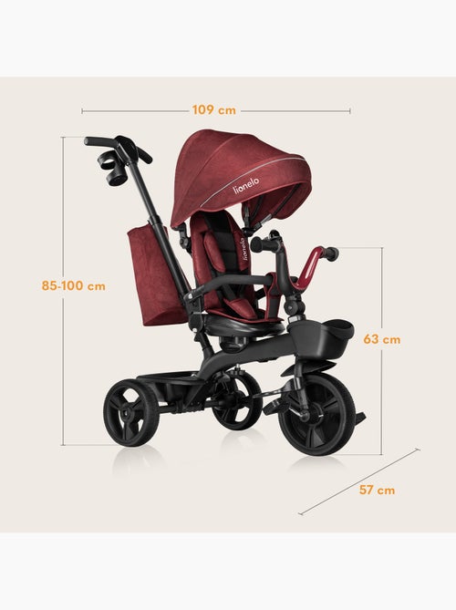 Triciclo convertible LIONELO Kori - Asiento reversible y ajustable - Hasta 25 kg - Cesta incluida - Kiabi